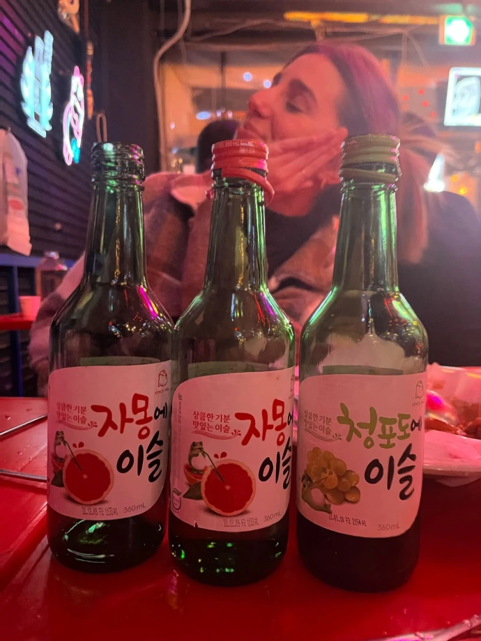Bouteilles de soju aromatisé