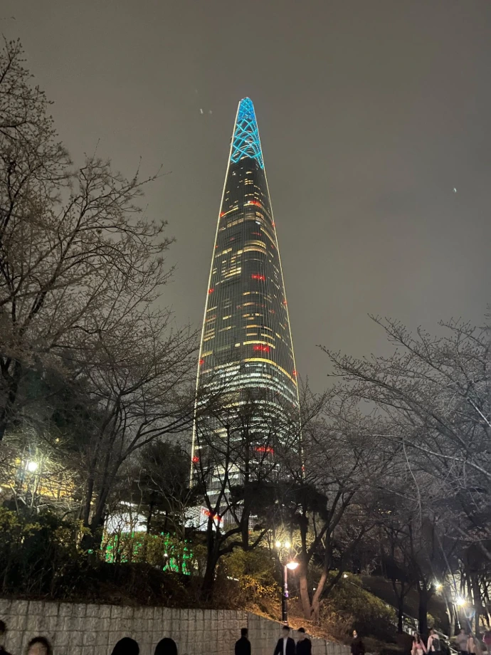 Lotte World Tower de nuit à Séoul
