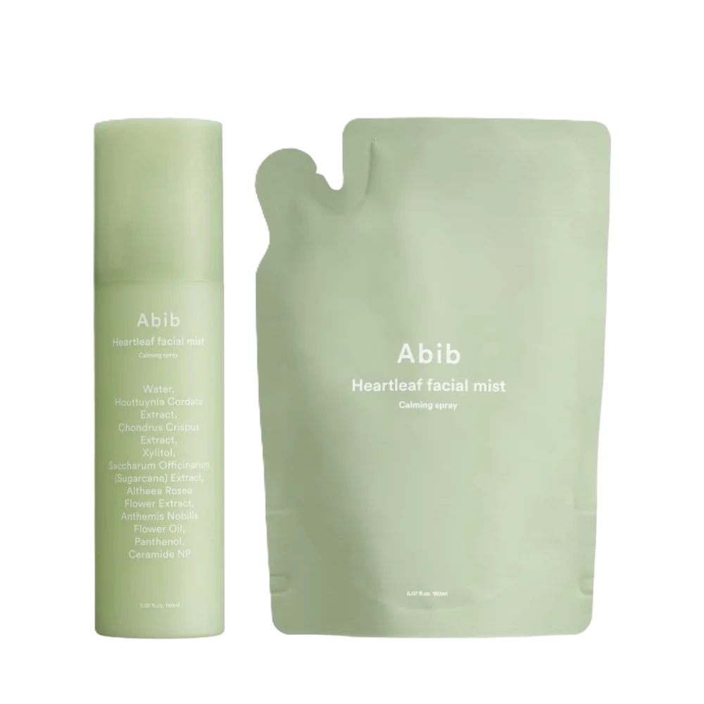Abib - Brume visage apaisante Heartleaf Calming Spray, 150ml + 150ml