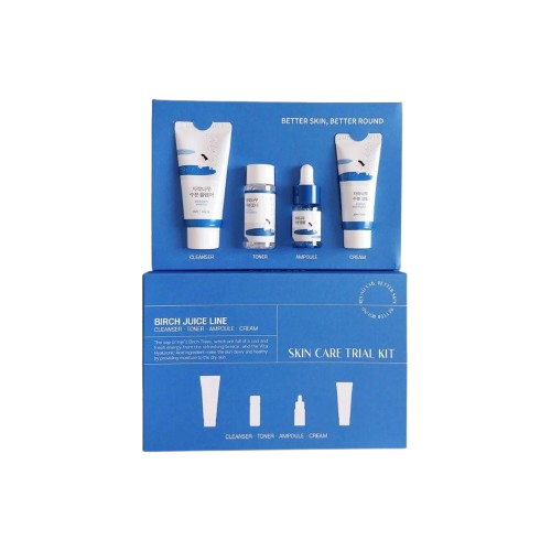 Round Lab - Birch Juice Trial Kit (Cleanser+Toner+Ampoule+Cream)